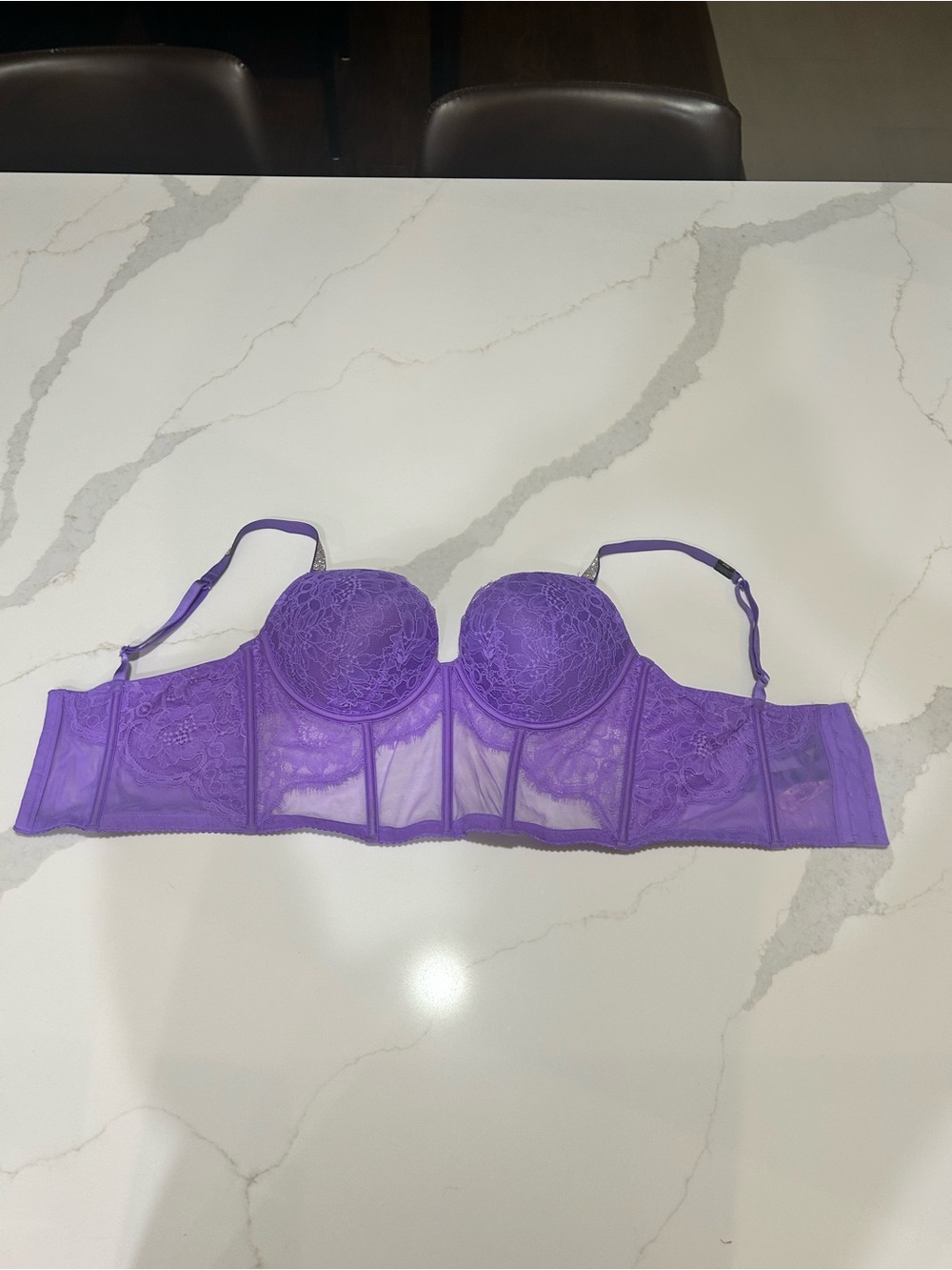 Victoria's Secret Purple Lace Longline Balconette Bra